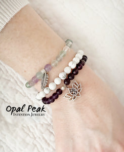 Indian Agate single strand bracelet