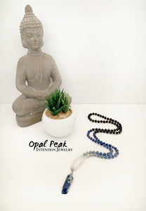 Third eye chakra ombré Mala necklace