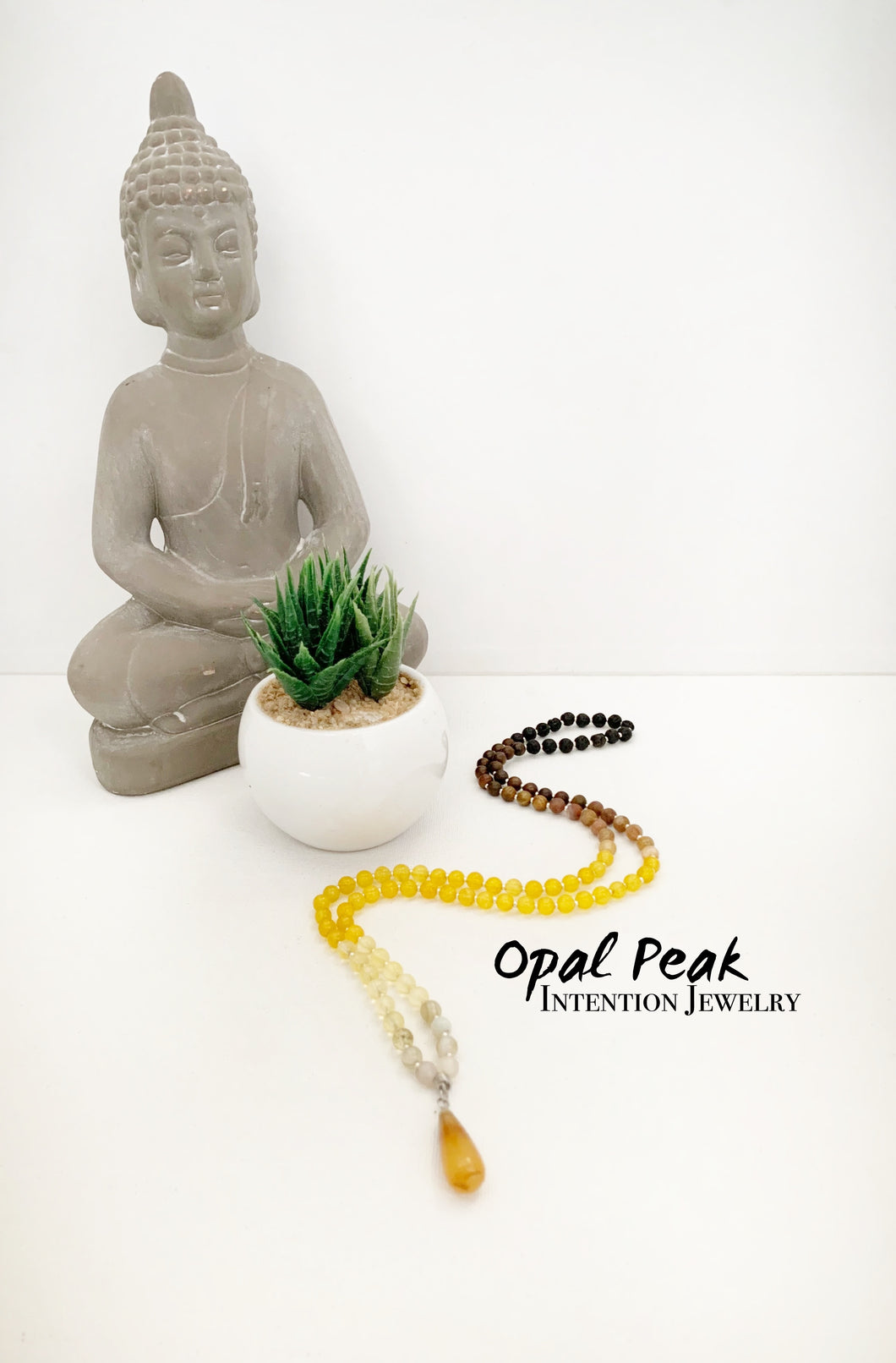 Solar plexus Chakra ombré Mala necklace