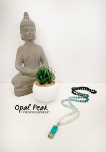 Throat chakra ombré Mala necklace