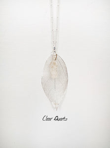 Silver leaf necklace