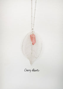 Silver leaf necklace