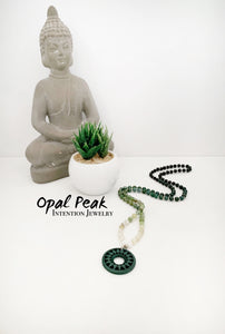 Heart Chakra ombré Mala necklace