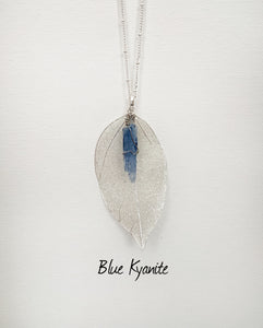 Silver leaf necklace