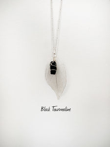 Silver leaf necklace