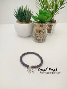 Amethyst single strand bracelet