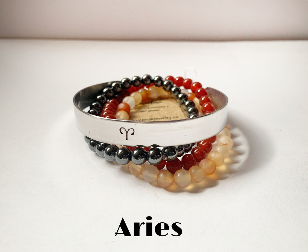 Zodiac sign bracelet set