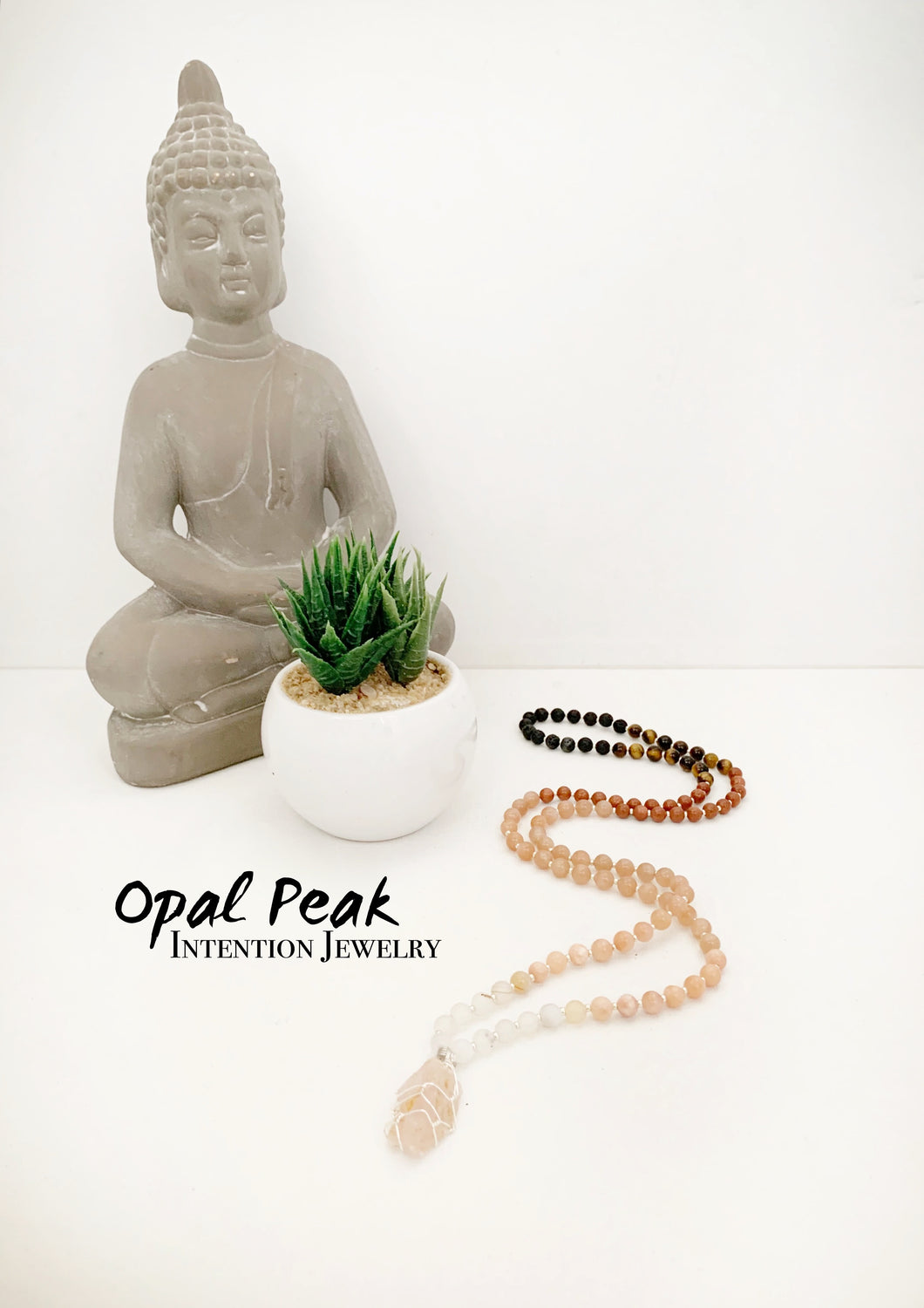 Sacral chakra ombré Mala necklace